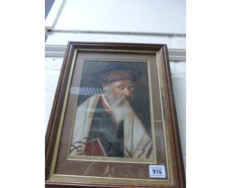 An oak framed portrait of a rabbi