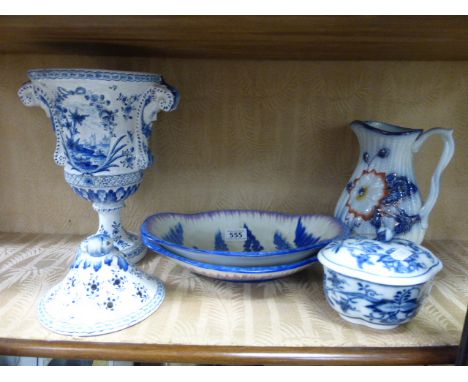 A pair of Carltonware dishes, along with a pearlware jug and other items 