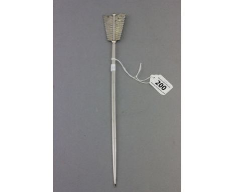 A silver plated letter opener in the form of an arrow 