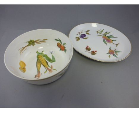 Large Royal Worcester Evesham Bowl and Serving Plate
