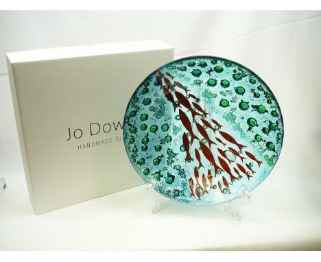 Inspired by the Cornish coast, this striking Gwithian 9.25 inch fused glass dish is provided by courtesy of handmade glass de