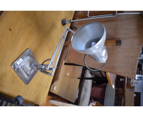 A vintage chrome desk lamp, Herbert Terry, with aluminium shade