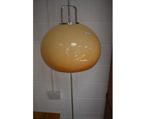 A vintage Chrome standard lamp having perspex shade, approx. 163cm