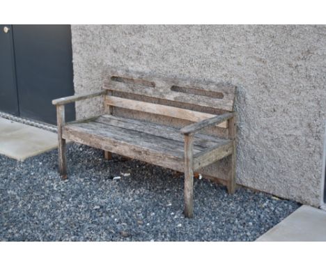 A wooden garden bench