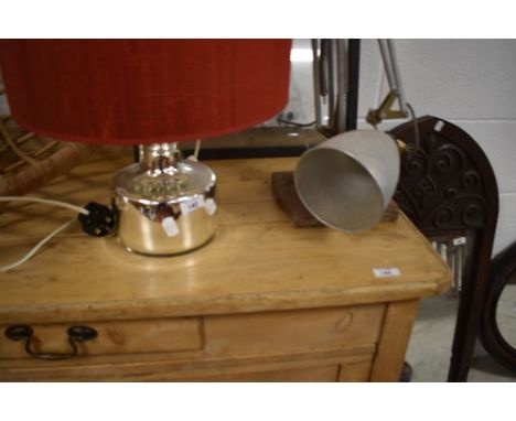 A vintage angle poise lamp and a mirrored table lamp with shade