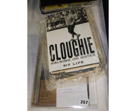 Brian Clough Testimonial Programme and ticket, with two signed auto biographies