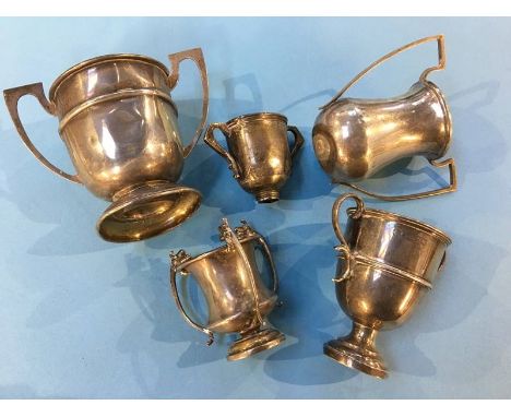 Various silver cups