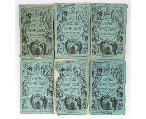 ° ° Dickens, Charles - The Mystery of Edwin Drood, 1st edition, in original 6 parts, original wraps, frayed and ragged, lacki