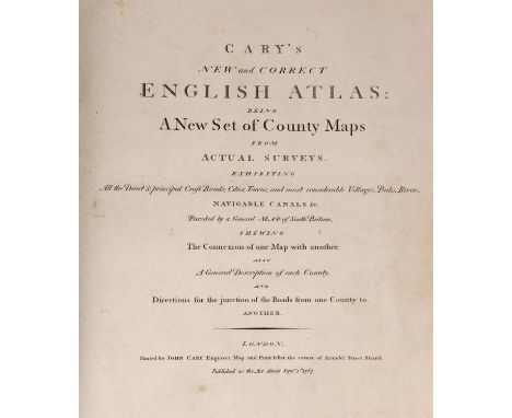 ° ° Cary's New and Correct English Atlas.... engraved title and dedication, hand coloured maps of South Britain, North and So