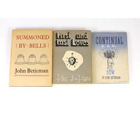 ° ° Betjeman, John - 3 works:- Continual Dew, 1st edition, original cloth in unclipped d/j, with price sticker,(8/6 net), Joh