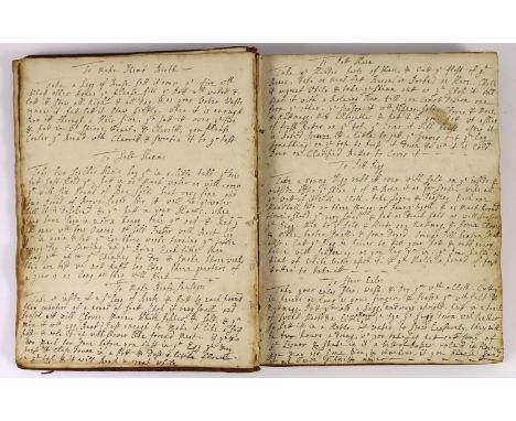 ° ° Early Eighteenth Century Manuscript Cookery. 'Eliz. Wood Her Booke. 1708'. 96pp. used (of 270), in a closely written hand