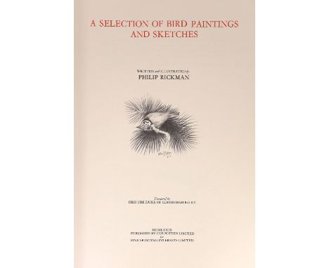 ° ° Rickman, Philip - A Selection of Bird Paintings and Sketches, one of 500 signed by the artist, folio, original half green
