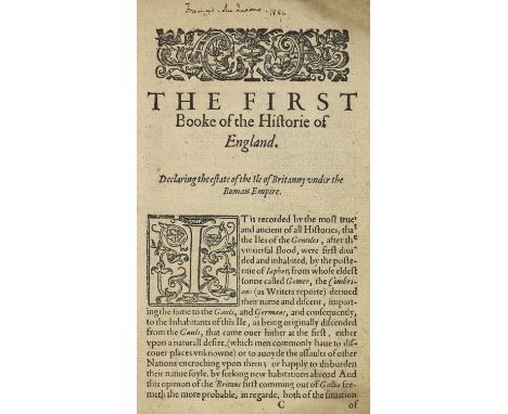 ° ° (Clapham, Henoch-The Historie of England. The first booke) -lacks title and prelims., engraved headpiece decorations and 