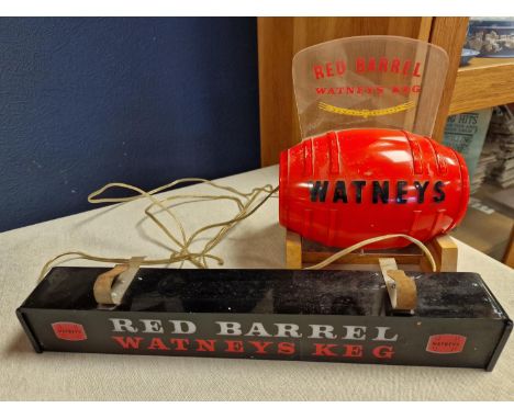 Watney Whisky Advertisng Keg Barrel and Light-Up Sign - light measures 36cm long - Breweriana Interest