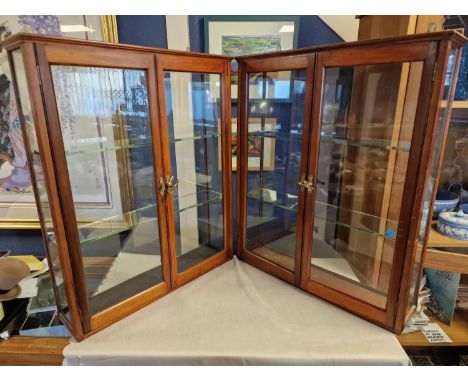 Tobaccionist Shop Oak Display Shelf Cabinet Pair - by AF Corbett Shopfitters of Harborne - 80cm x 63cm by 17cm deep