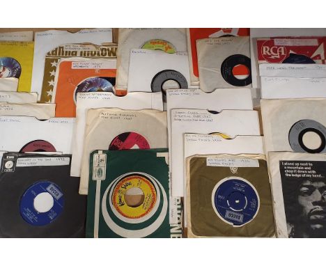 Approx 59 7" Vinyl Record singles by 1960s/70s heavier rock artists, incl. Jimi Hendrix, Bob Dylan, Alice Cooper, Badfinger, 