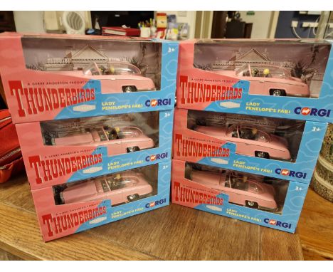 Thunderbirds Corgi Miss Penelope Group of Six Boxed Die Cast Toy Model Cars