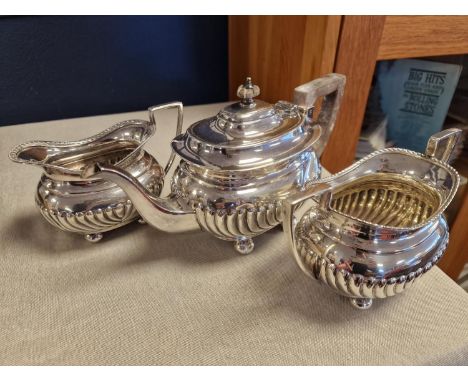 Silver Sterling Antique 1899 Hallmarked Cooper Brothers 3pc Tea Service - 839g total