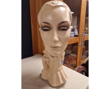 Mannequin Vintage French Fashion Designer Dior Style Milliner's Bust Model - 36.5cm high - possibly an Adele Roostein (New Yo