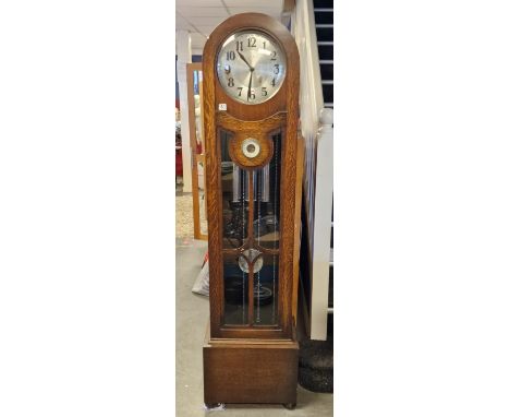 Late 19th Century Antique German Made Grandfather Clock w/barometer centre - 191cm high