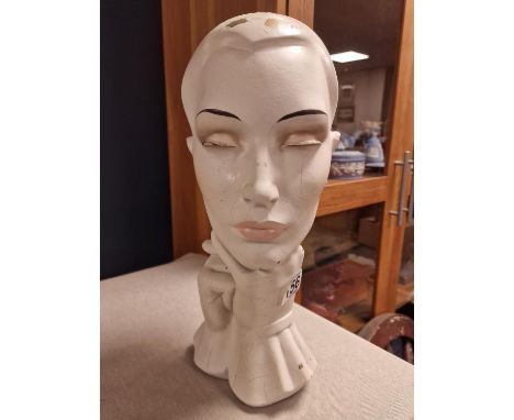 Mannequin Vintage French Fashion Designer Dior Style Milliner's Bust Model - 36.5cm high - possibly an Adele Roostein (New Yo