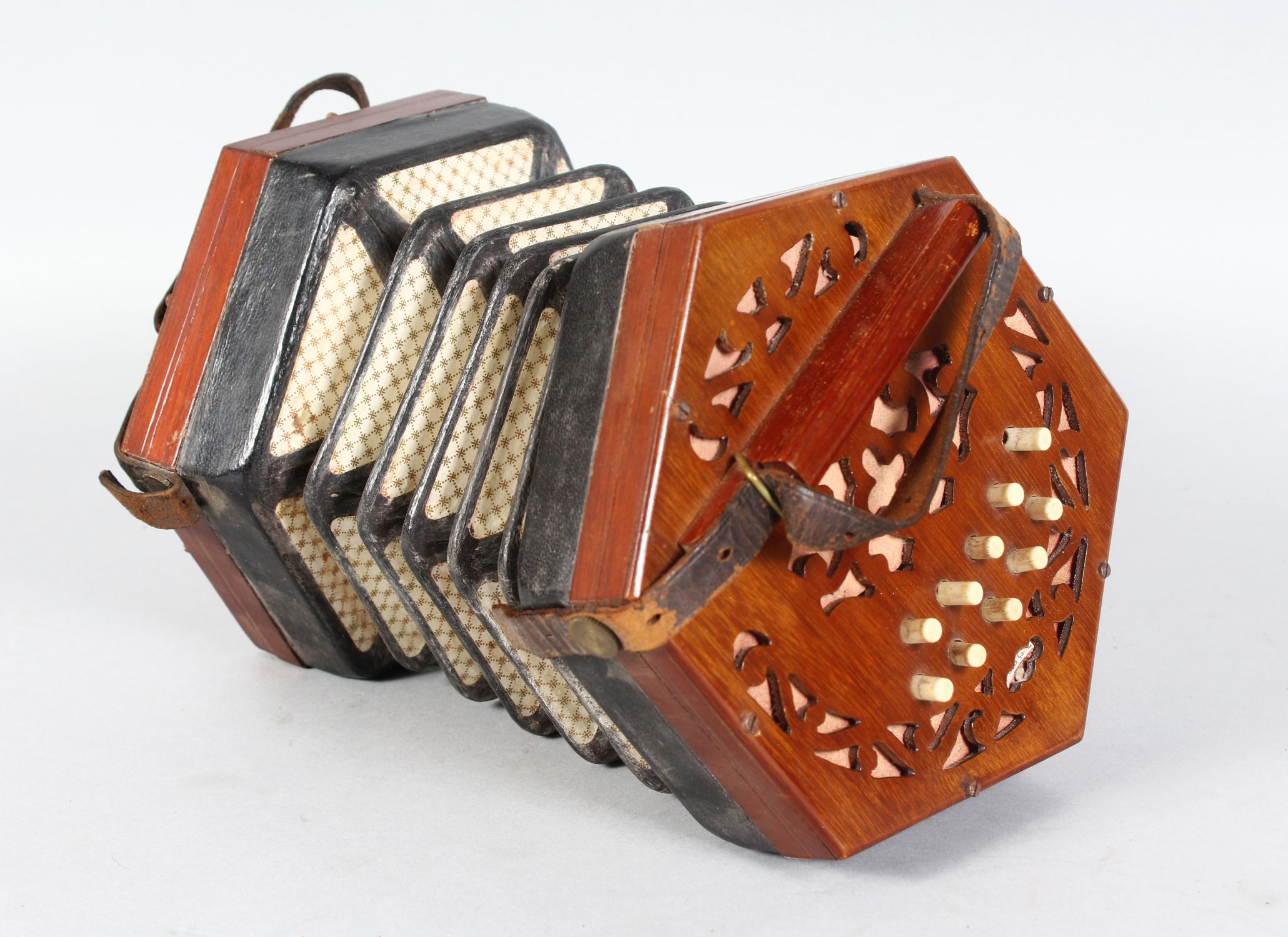A LACHENAL & CO MAHOGANY SQUEEZE BOX, No. 133847.