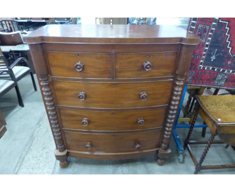 A Victorian Scottish mahogany bow front chest of drawers 