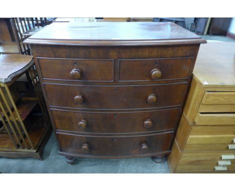 A Victorian mahogany bow front chest of drawers 