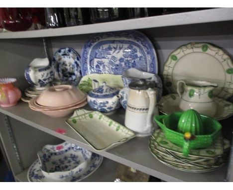 A Beswick celery dish, a Carlton Ware lemon squeezer and mixed early to mid 20th century china 