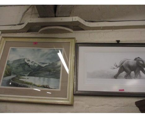 Dermot Power - An Irish lakeside scene, watercolour, signed and dated lower right corner, together with a limited edition pri