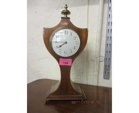An Edwardian Mahogany inlaid mantle clock with cylinder movement 