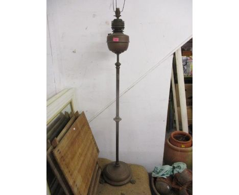 A Victorian brass oil standard lamp 