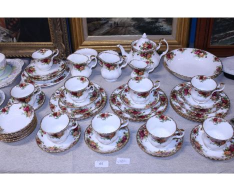 A large Royal Albert Old Country Roses tea service 