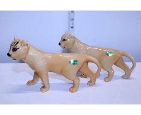 Two Beswick Lion cubs 