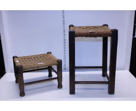 Two vintage seagrass stools, shipping unavailable 