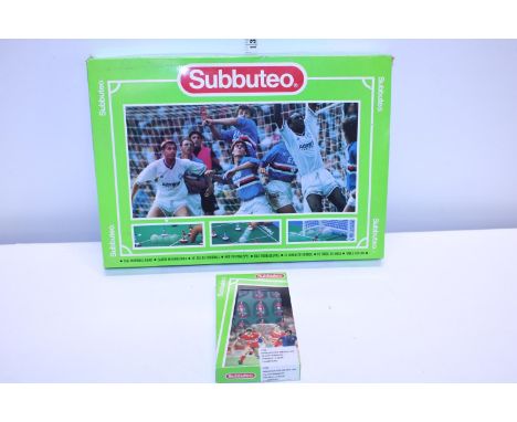 A boxed vintage Subbuteo table soccer game and spare boxed team 