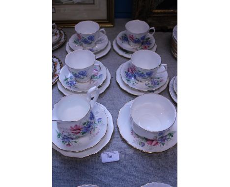 A Royal Albert bone china tea service 'Sweet Pea' 