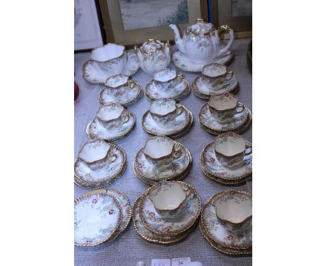 A antique Edwardian bone china tea service 40 pieces in total 