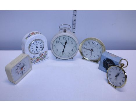 A selection of assorted vintage alarms clocks etc (all working) 