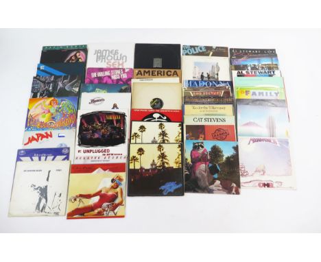 LP Record Group including Rolling Stones, David Bowie, Police, Madness, Madonna, Cat Stevens, Nirvana, etc. 