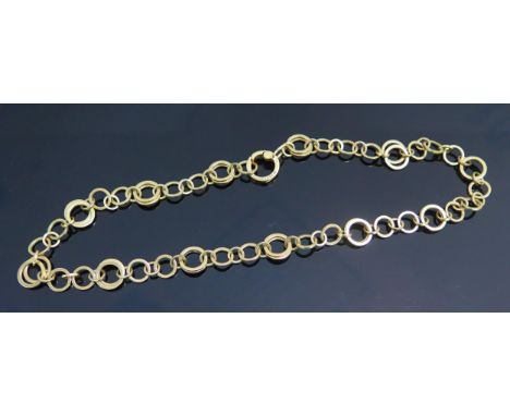 A TIFFANY &amp; CO. 18ct Gold Ring Link Chain, 17.5" (44.5cm), fully marked and stamped 750 Italy, 42.38g 