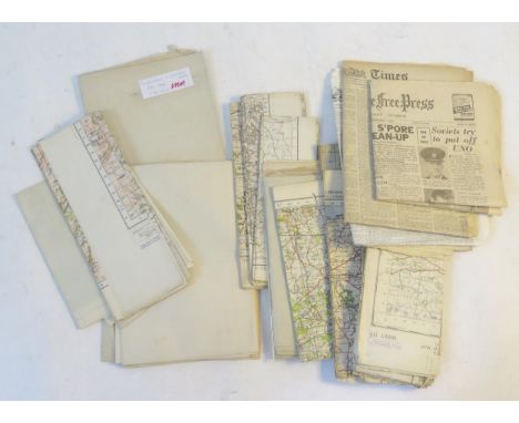 A collection of World War II Ordnance Survey maps,  maps of parts of Malaya, Singapore and Jahore, together with some 1946 ne