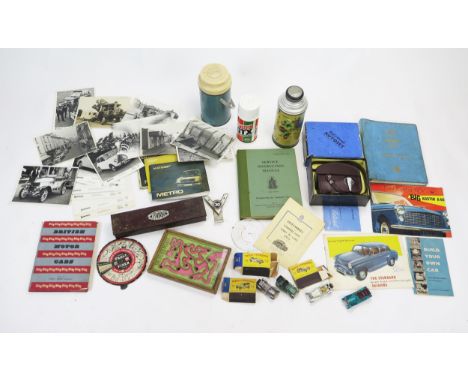 Selection of Automobilia including Austin A40 Workshop Manual and Brochure, Standard 8 Service Instruction manual, British Mo