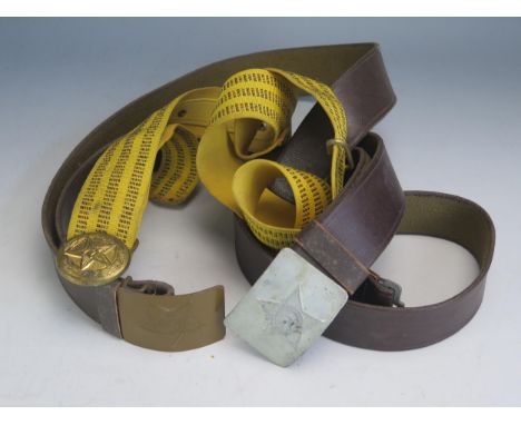 Three Russian canvas army belts. 