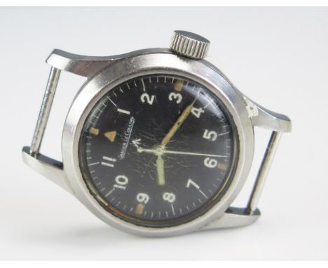 A Rare Jaeger-LeCoultre Mark 11 6B/346 RAF Pilots Military Wristwatch 1948, the 34.9mm case with black dial and the back mark