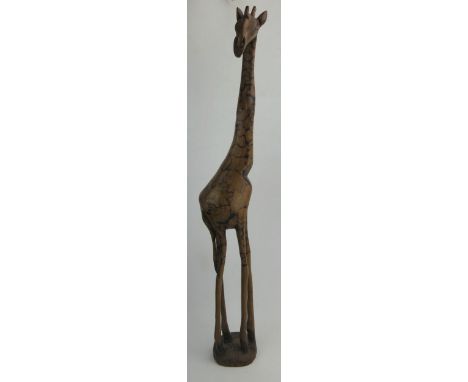 An African Carved Wooden Model of a Giraffe, 80cm high 