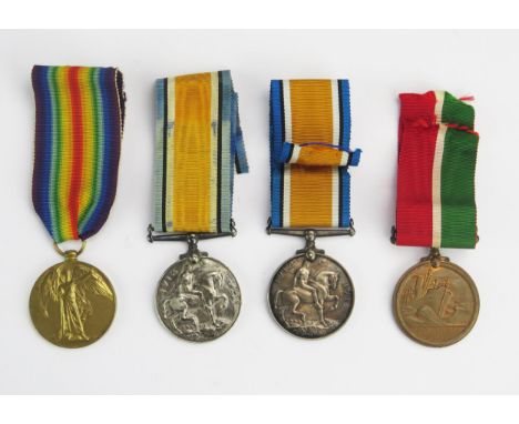 A collection of World War One medals, includes Victory medal to 34080. Pte. T.B Evans. R. W. Fus. War Medals to 1294. Pte. J.