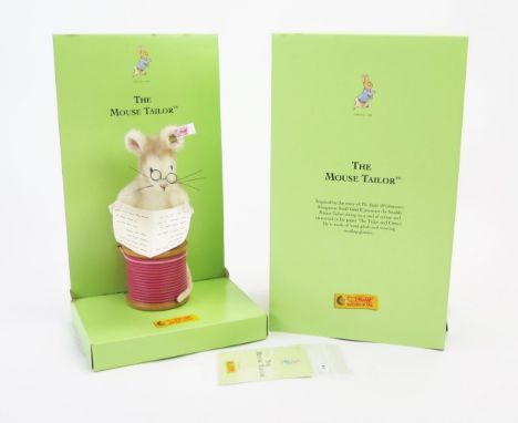 Steiff The Mouse Tailor - Beatrix Potter 2004 White Tag Limited Edition, EAN 354236, 20cm tall total - boxed with numbered ce
