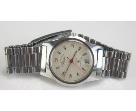 A West End Watch Company Prima Military Automatic Steel Cased Wristwatch, 34mm case, back marked with crow's food no. K.4289,