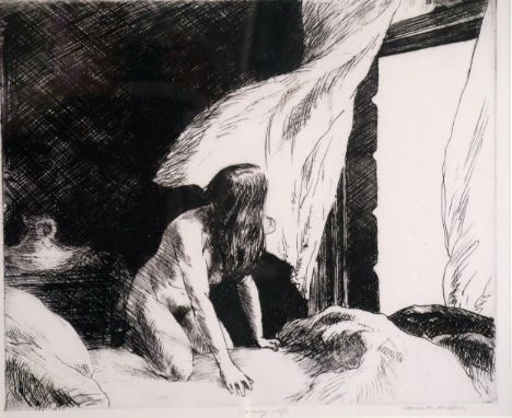 Edward Hopper (1882 - 1967) American realist painter and printmaker, 'Evening Wind' 1921, possibly pencil signed lower right,